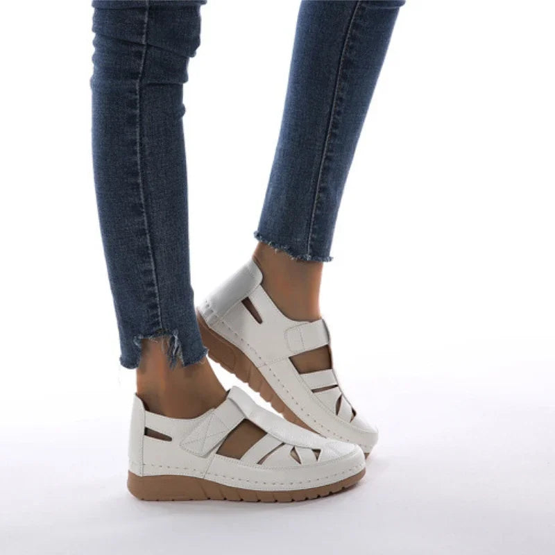 Women's Shoes Sandals Fashion Baotou Wedge Platform Sandals Ladies Retro Rome Sandalias Mujer Slip on Beach Shoes Footwear 2024