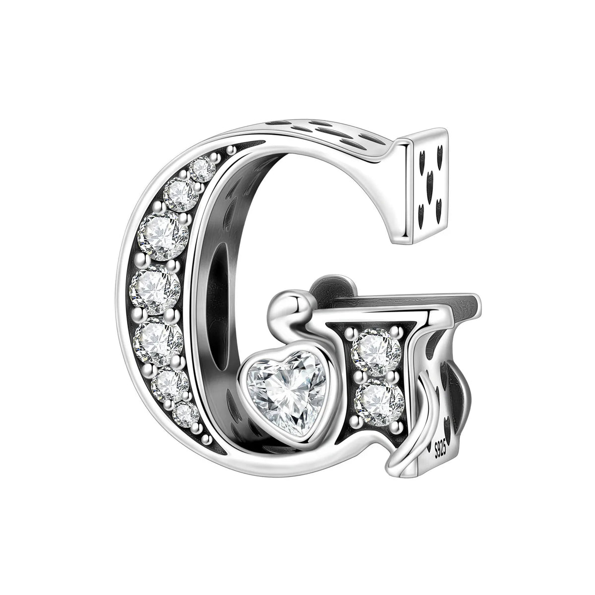 2026 New 925 Sterling Silver Zircon Scroll Grass Pattern 26 Letter Bead Charms for Women Fit DIY Bracelet Necklace Jewelry Gift