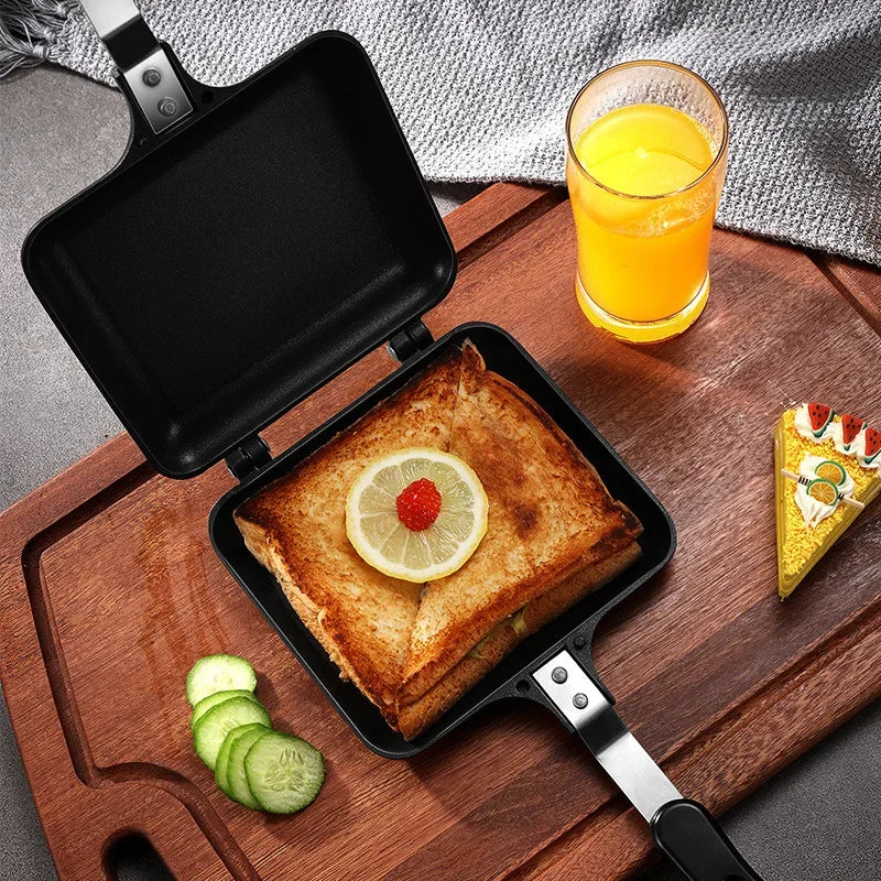 Gas Non-Stick Sandwich Maker Iron Bread Toast Breakfast Machine Waffle Pancake Baking Barbecue Oven Mold Mould Grill Frying Pan