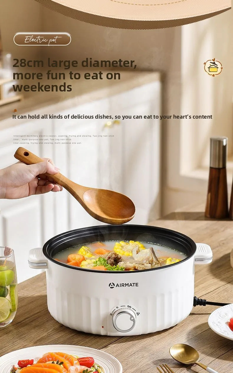 Airmate Electric Cooker Multifunctional Steaming Boiling Frying Pot for Home Dormitory Noodle Cooking Hot Pot
