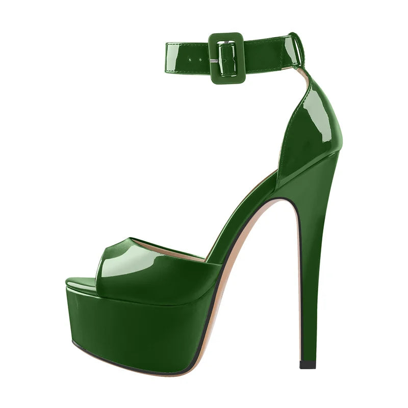 Onlymaker Women  Platform Sandals Peep Toe Thin Heels Ankle Strap Zebra Stripes Party Dress Summer Lady Shoes Big Size Sandals