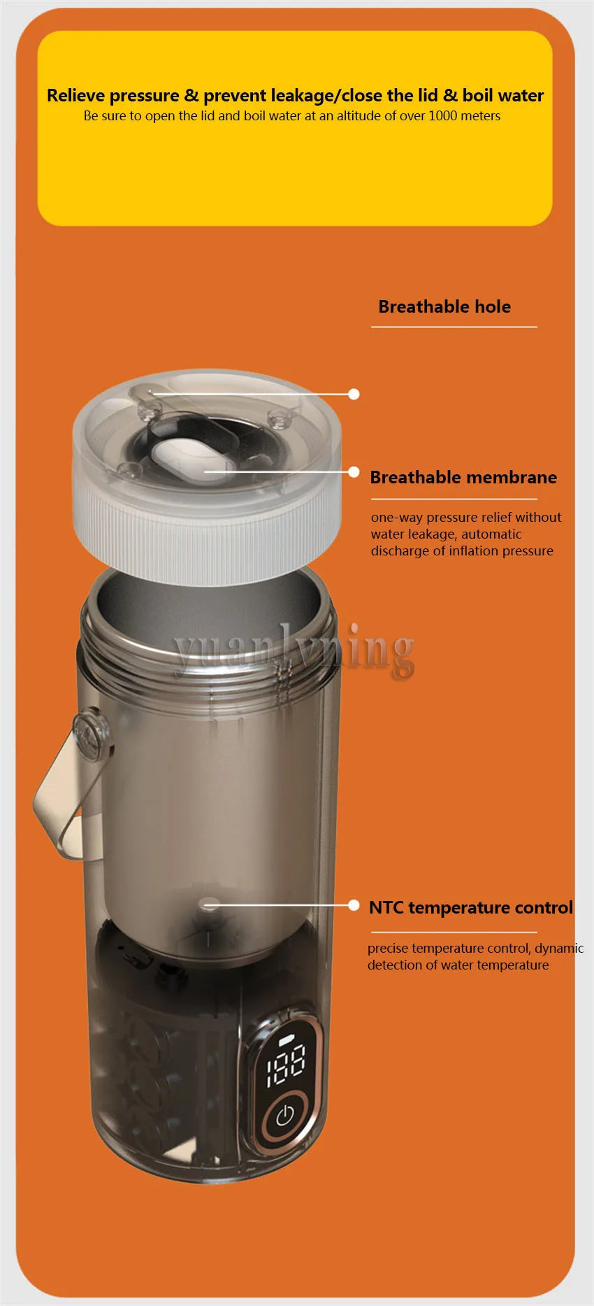 Multifunction Portable Wireless Electric Kettle Thermal Boiling Cup for Travel Water Boiler Temperature Control Thermos Warmers