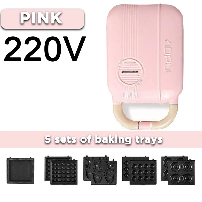 Mini Sandwich Maker Breakfast Machine Multi Cooker Electric Toaster Oven Hot Plate Bread Pancake Waffle Donut Maker for Kitchen