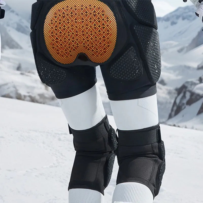 Outdoor Ski & Snowboard Protective Gear Set - Breathable Anti-Fall Hip Pants & Knee Pads for Skiing Ice Skating
