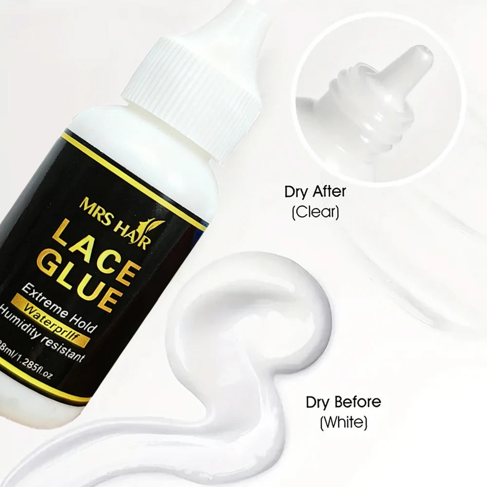Extreme Hold Waterproof Lace Glue 38ml Wig Adhesive for Lace Frontal And Full Lace Wigs Durable Long-Lasting