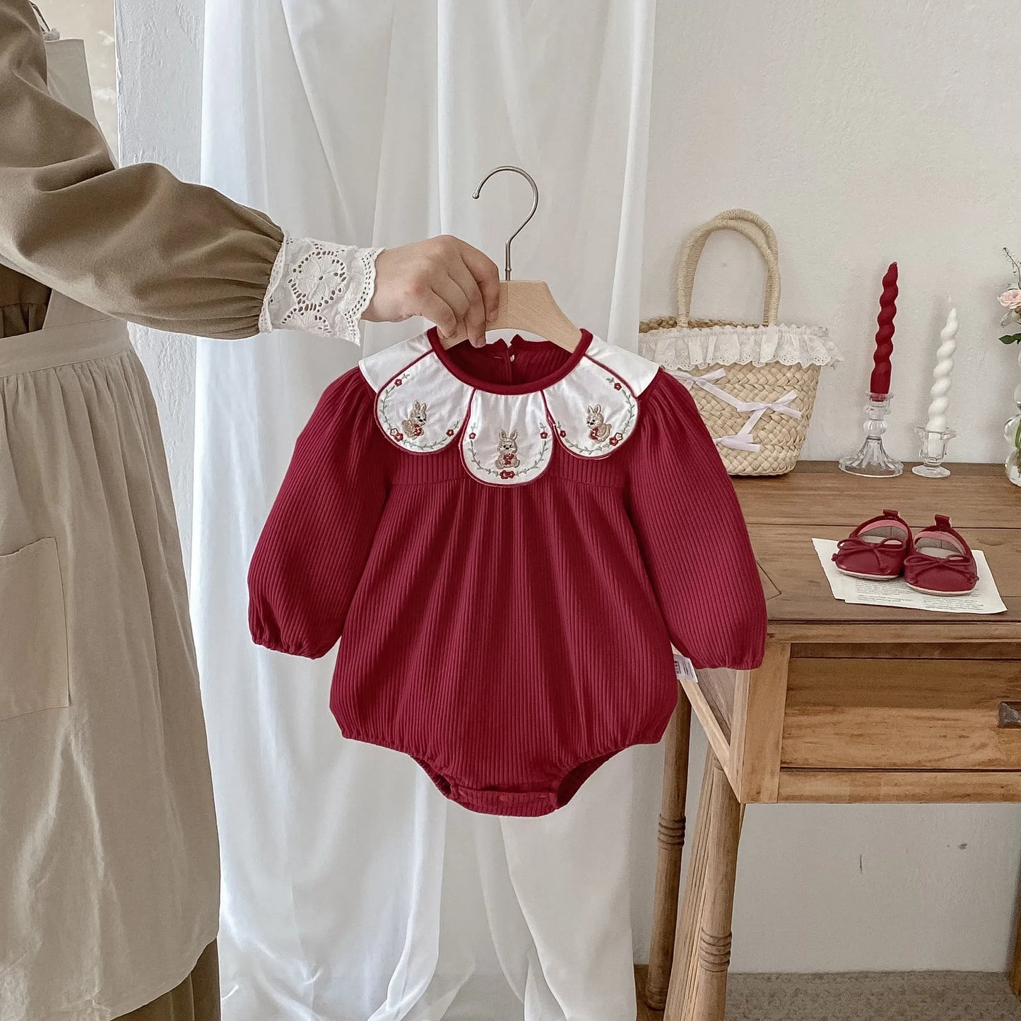 Infant Christmas Outfits Baby Romper Clothes Winter Red Santa Claus Knitted Newborn Infant Boy Girl Christmas Gift Jumpsuits+Hat