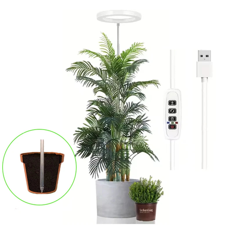72 Leds Height Adjustable LED Ring Grow Lights Indoor Plants Full Spectrum Large Plant Light for Indoor Plants USB Growing Lamp
