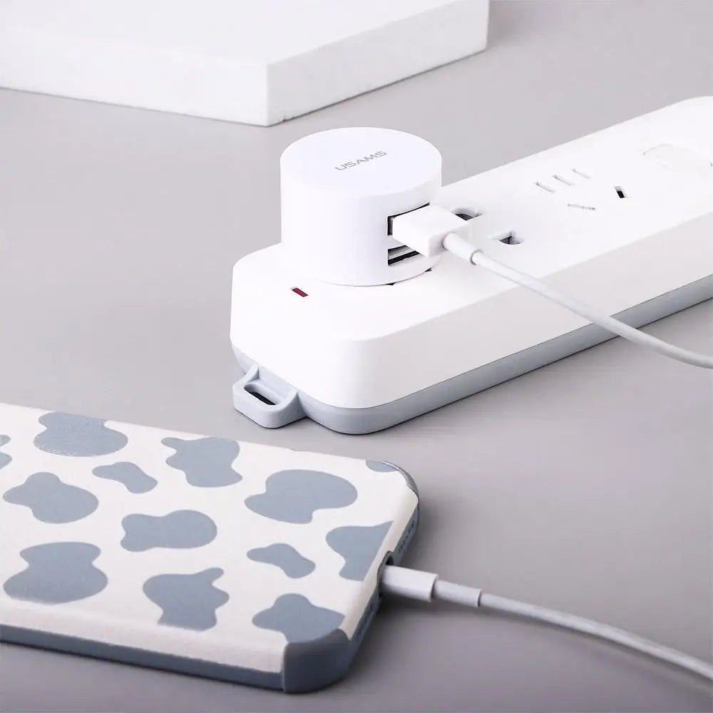 Quick Charge Travel Charger Dual USB Mini Adapter Min EU UK US Plug Mobile Phone Charger Wall Charger Dual Usb Round Charger