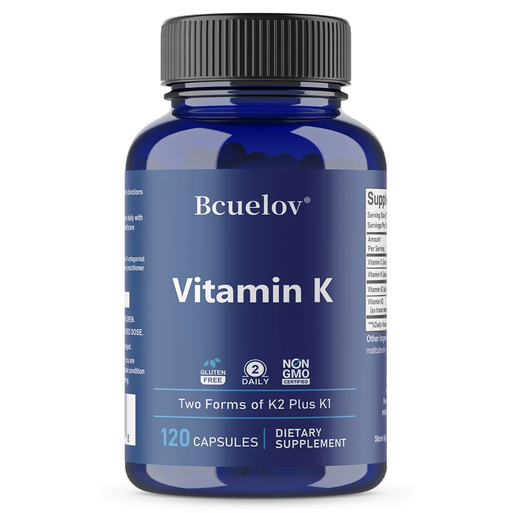 Vitamin K2 (MK-4 & MK-7) Capsules, High Absorption Supplement for Bone Density, Teeth, Joint, Cardiovascular & Immune Health