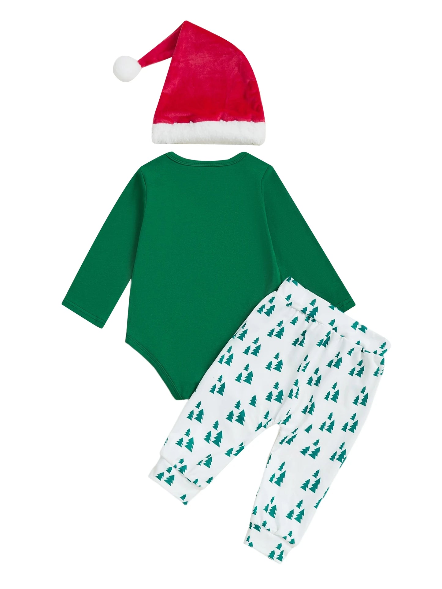 Baby Boy First Christmas Outfit Long Sleeve Truck Tree Print Romper Jogger Pants Hat Newborn Fall Winter Clothes Set