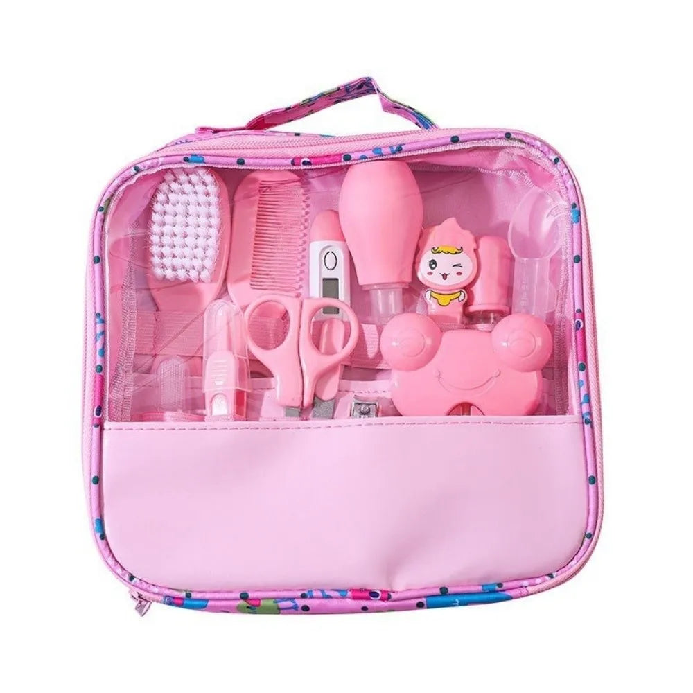 13Pcs/Set Multi-functional Baby Care Kit Hair Wash Brush Nasal Aspirator Baby Grooming Kit Comb Nail Clipper