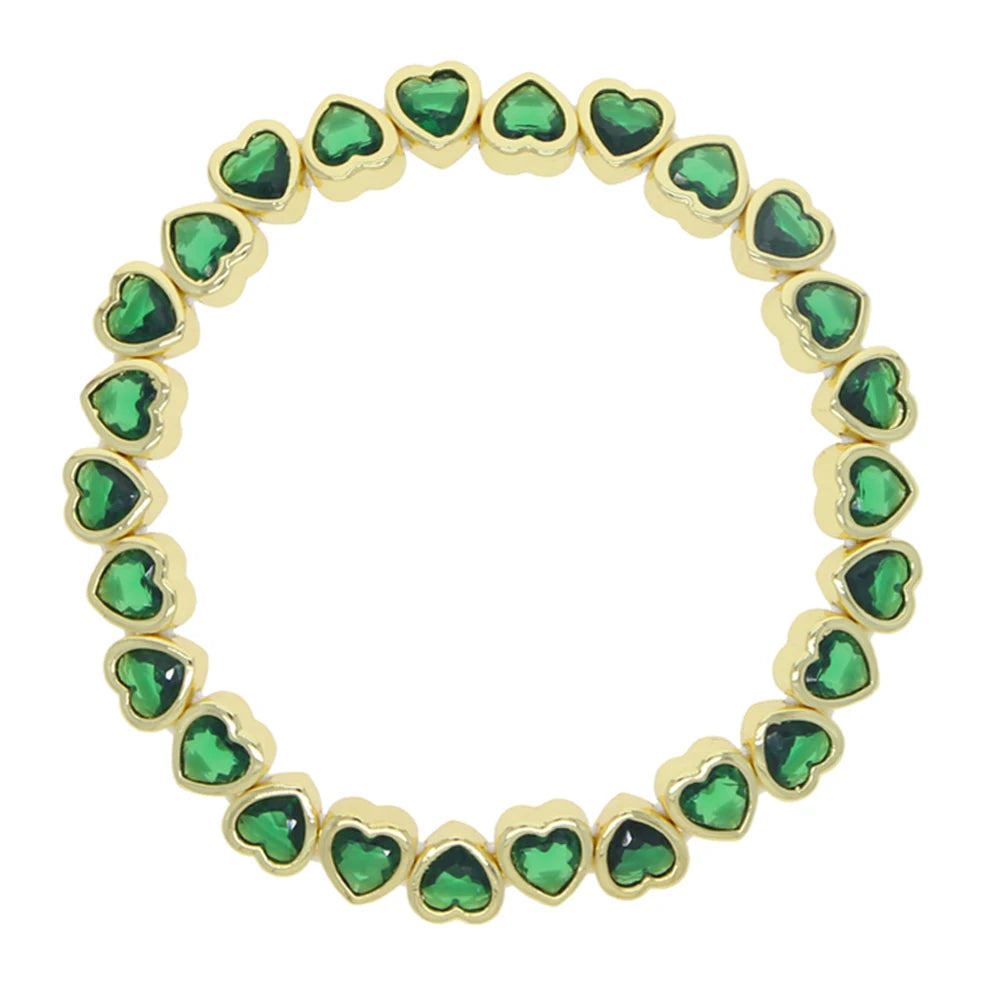New Iced Out Bling CZ Geometric Stretchy Stretch Double Tennis Chain Bracelet Adjusted Size Bangle For Women Fashion Jewelry