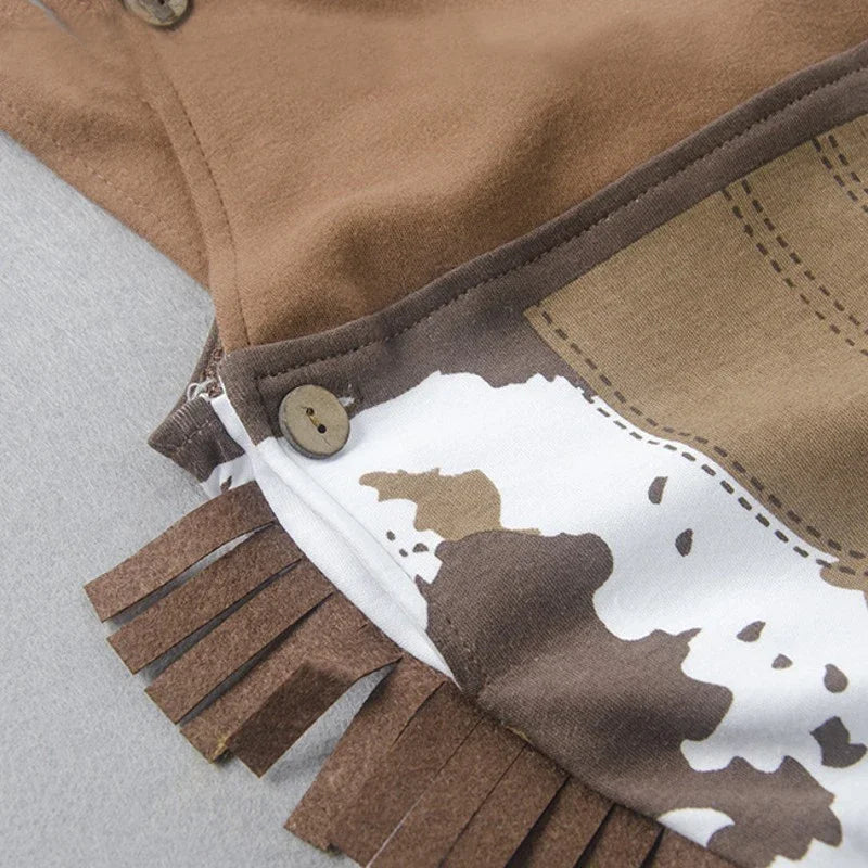 Baby Boys Western Cowboy Romper Sets with Scarf and Hat Toddler Carnival Fancy Dress Cosplay Party Costume Infant Outfitts