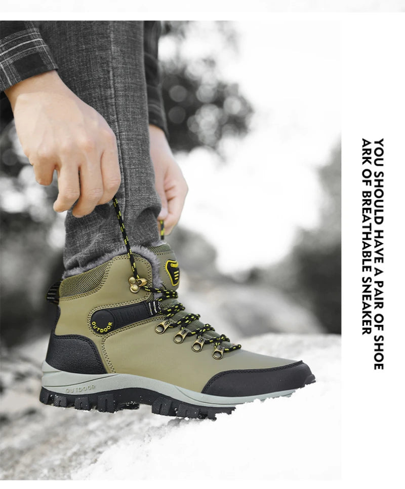 Winter Large Size Plus Velvet Thickened Warm Snow Boots Outdoor Men's High-Top Northeast Cotton Boots Comfortable And Casual