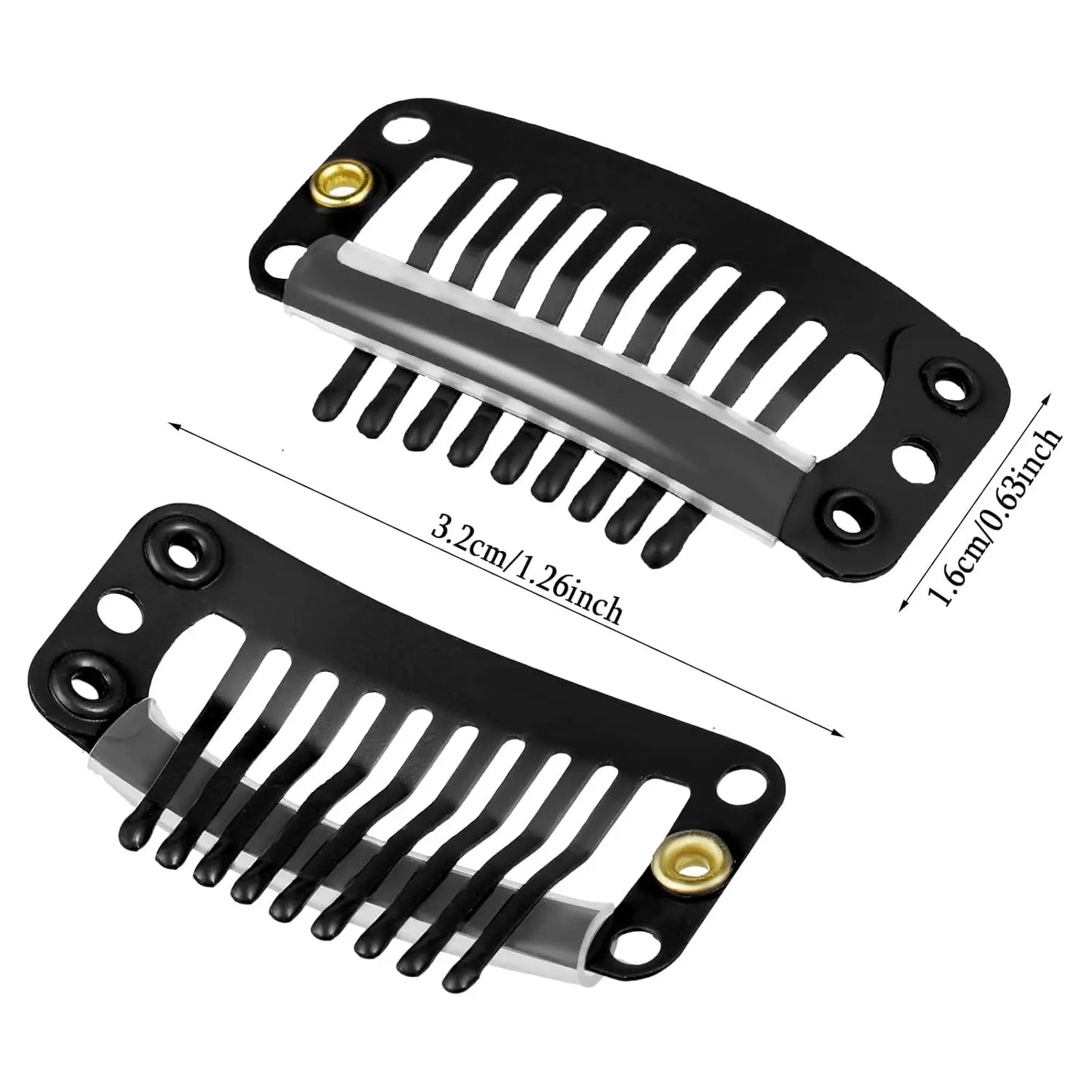 10/20/50 Pcs Hair Extensions Clips 9-Teeth Wig Comb Clips Snap Hair Extension Accessories Tool 32mm