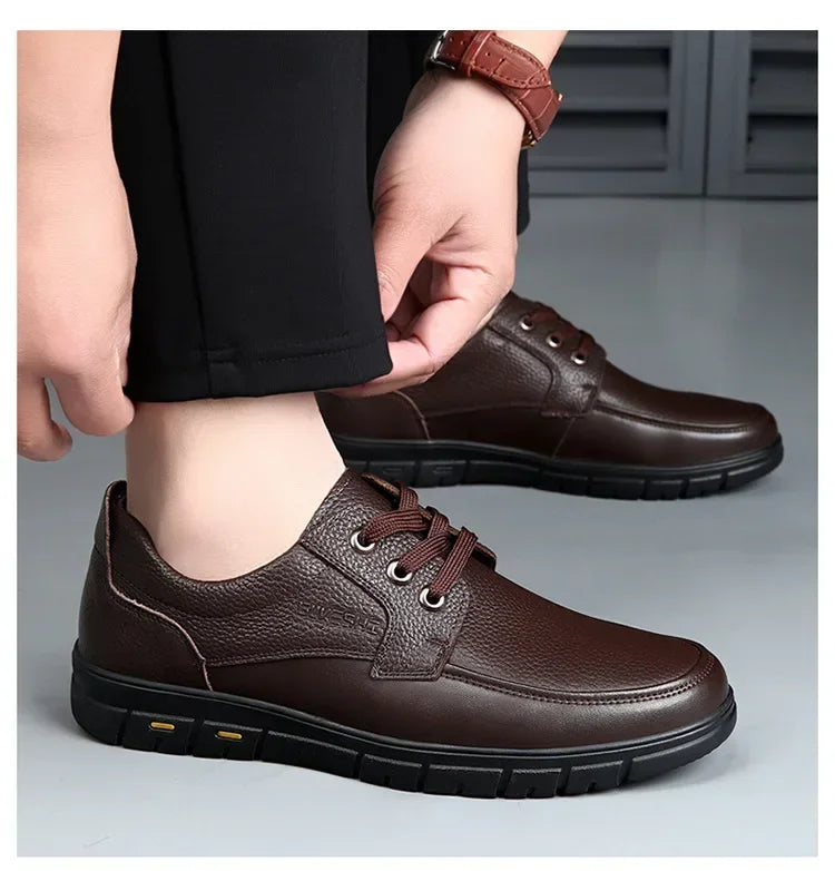 2025 Kitchen King Men's Shoes Anti-Slip Waterproof Oil-Resistant Durable Casual Leather Work Shoes For Chefs Perfect For Spring