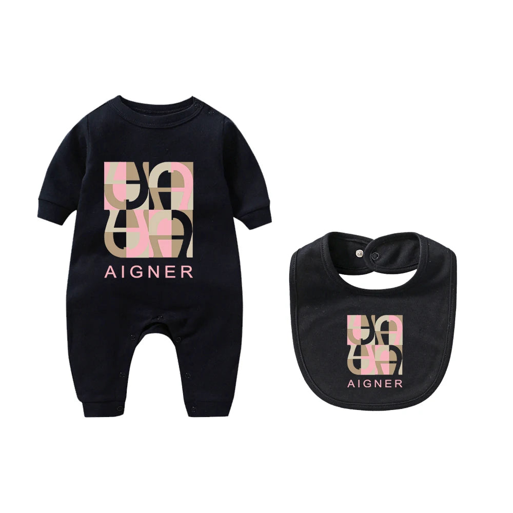 Popular jumpsuit for newborns in autumn, hot selling new design, soft scarf, scarf, hat, children's long sleeved jumpsuit