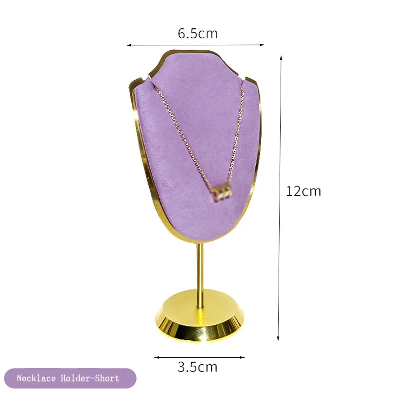 Metal Jewelry Display Stand ,Purple Velvet Organizer Props,Rings Necklaces Bracelets Holder for Trade Show,Store Window Storage