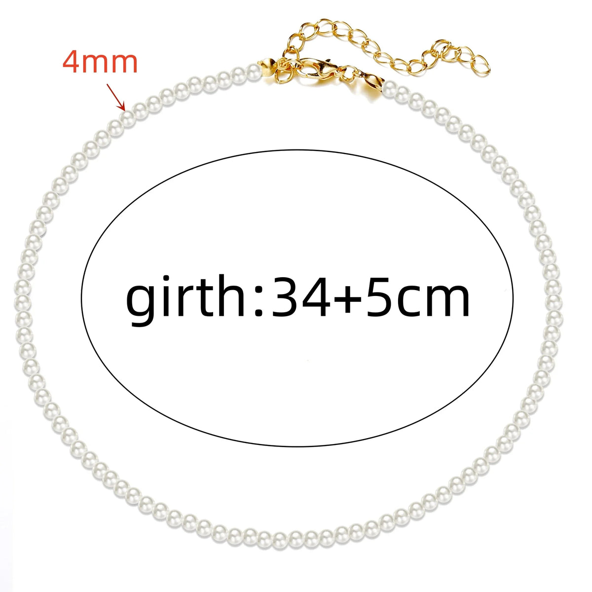 4 5 6 8mm White Pearl Chokers Necklace Clavicle Chain For Women Classic Fashion Elegant Wedding Neck Jewelry Love Pendant Gift