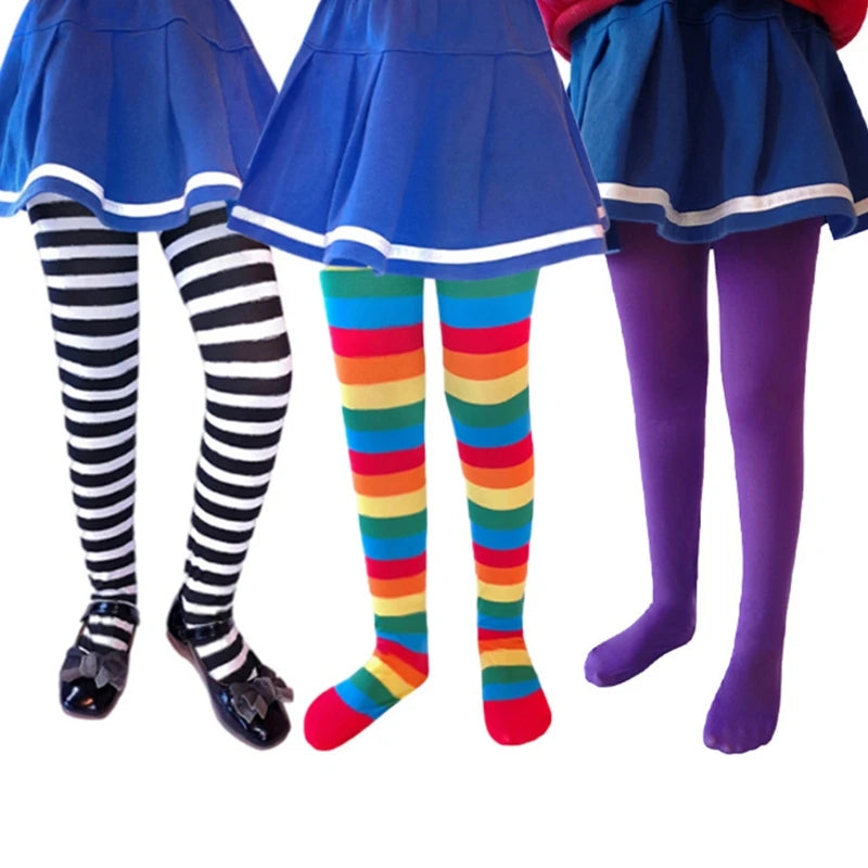77HD Halloween Cosplay Children Stripe Pantyhose Stockings Baby Boys Girls Christmas Tights Kids Masquerade Party Costumes