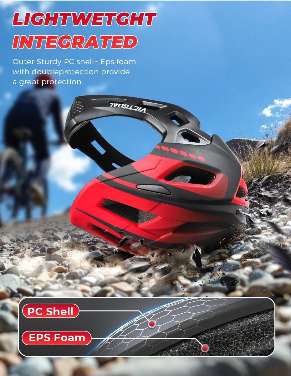 VICTGOAL Kids Detachable Full Face Bicycle Helmet Child Sports Safety Cycling Protection for Balance Bike Roller Skating Caps