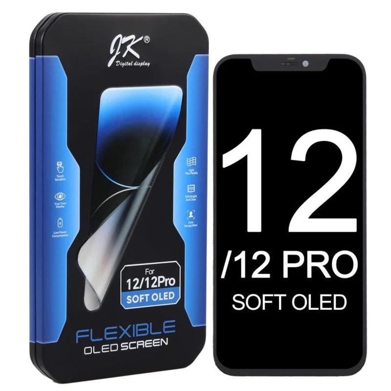 JK SOFT and Hard OLED Screen LCD Display Replacement iPhone 12 13 14 15 16 16e 17 Pro Max