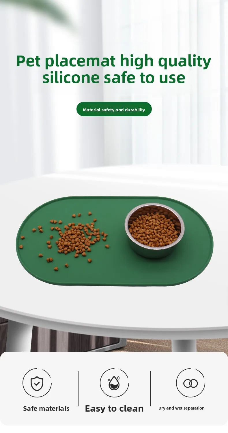 Silicone pet feeding dog and cat bowl food mat, non stick waterproof pet food feeding mat,anti slip dog feeder,splash proof tray