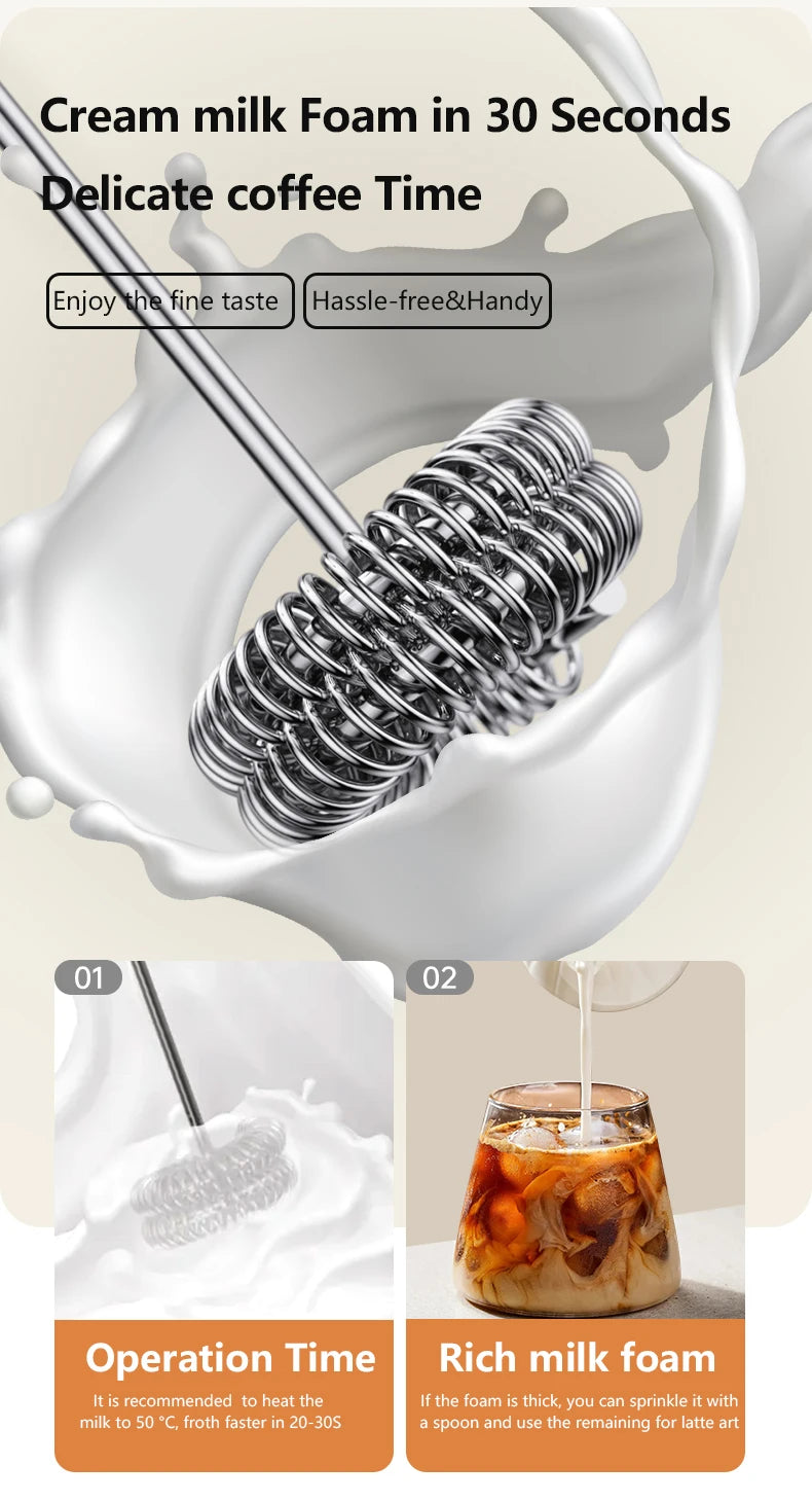 Wireless Milk Frothers Electric Recharge Handheld Blender Electrical Small Coffee Maker Whisk Mixer For Coffee Cappuccino Cream