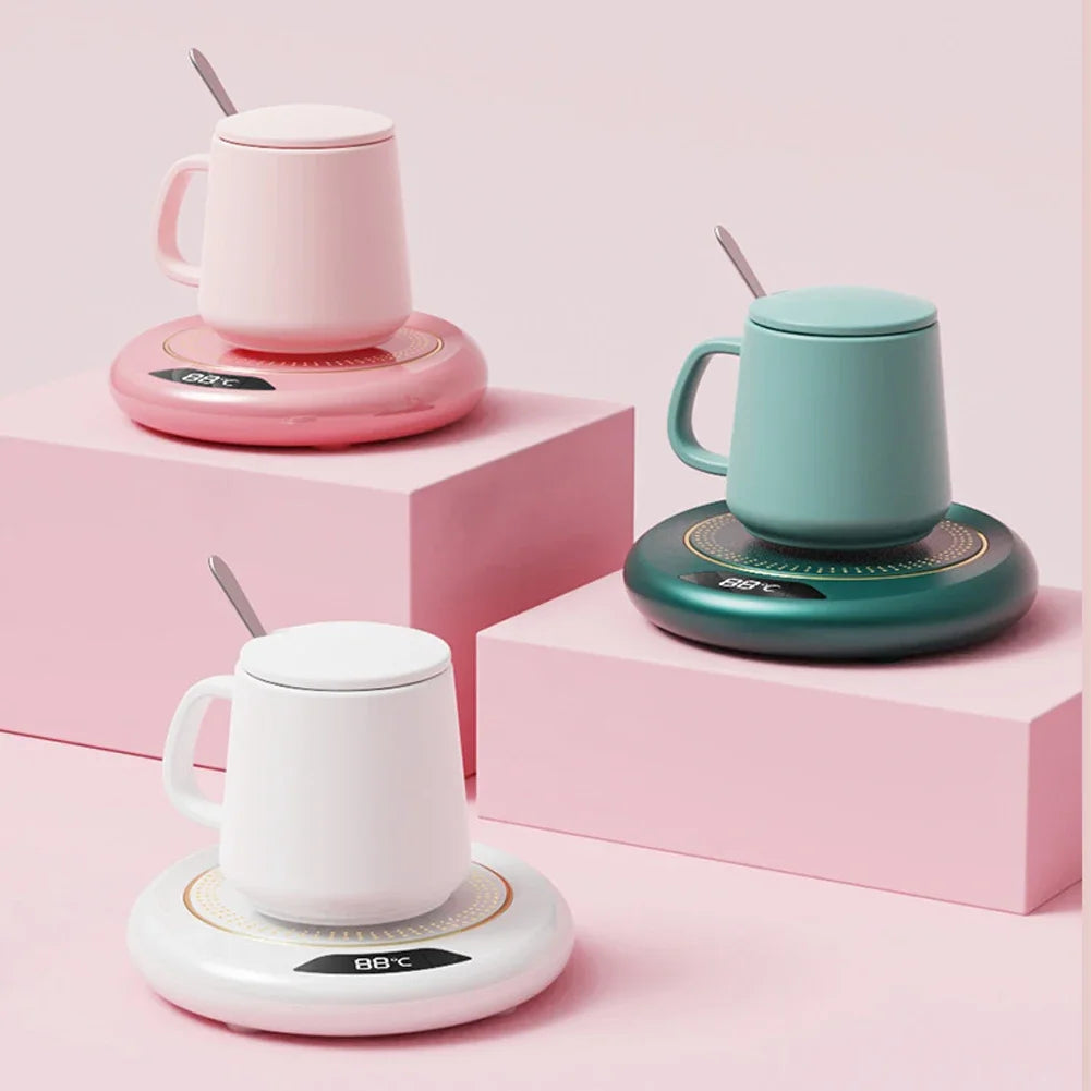 Coffee Mug Warmer 3 Temperature Setting Thermostat Coaster USB Plug Smart Coffee Cup Warmer for Heating Coffee Beverage Milk Tea