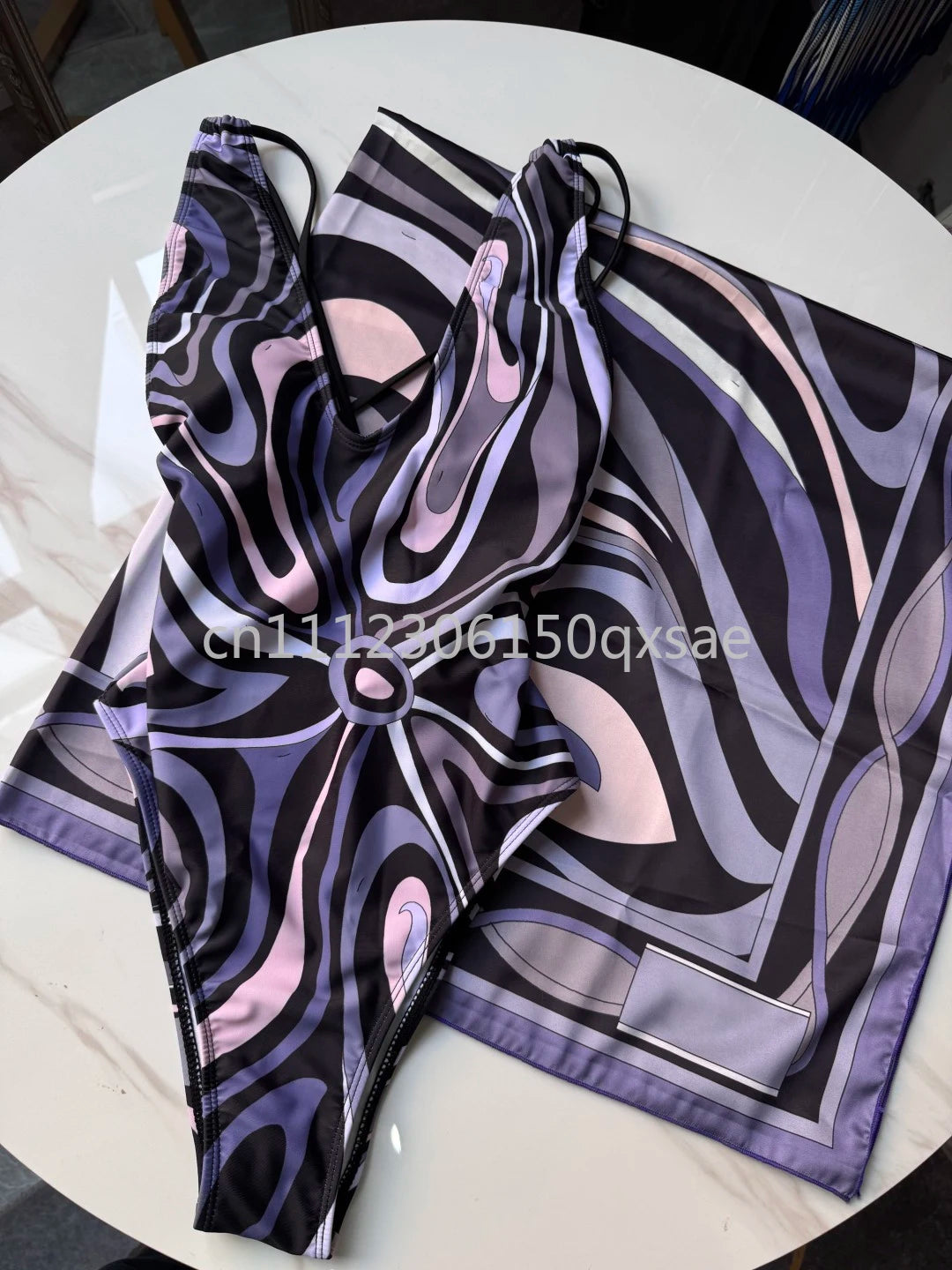 Luxury Design Women's Brown Headband Scarf Swimsuits with Letter Signature Logo Classic Brand Headband Bikini Sets Beachwear