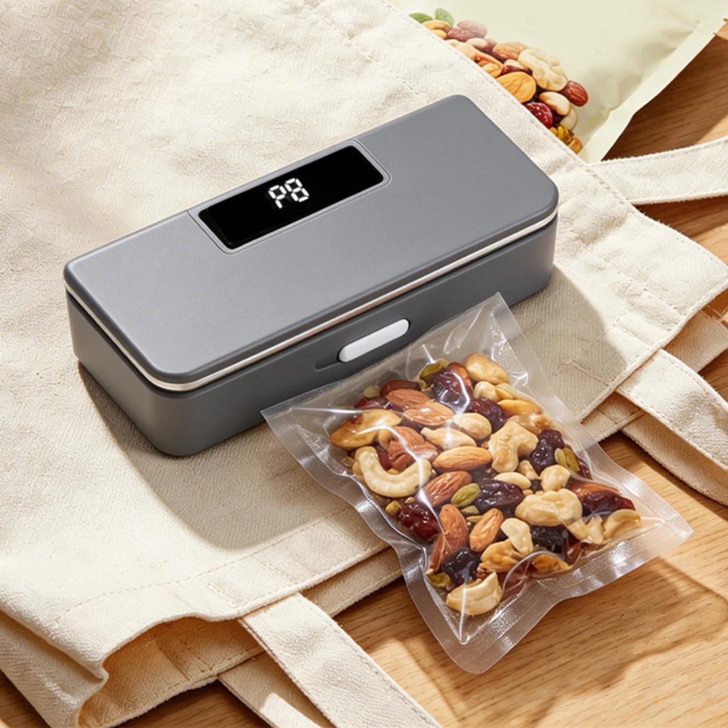 Fridge Magnet Sealer 8-Level Adjustable Mini Bags Sealer and Cutter 1800mAh Handheld Bags Resealer Machine for Fridge & Kitchen