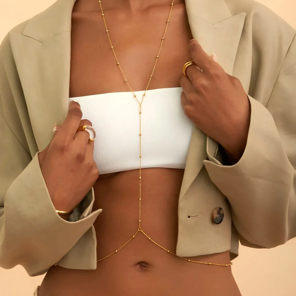 Sexy Belly Chain Beads Adjustable Bikinis Festival Summer Accessories for Beach Belly Waist Chain for Women Body Jewelry Gift