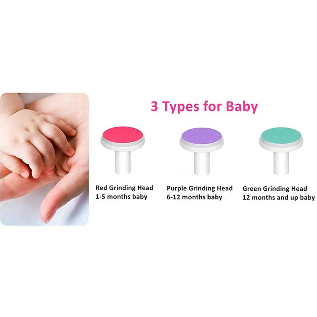 3Pcs/Set Newborn Manicure Accessories Grinding Head Baby Adult Use Baby Electric Nail Trimmer Applicable Variety Nail Sharpeners