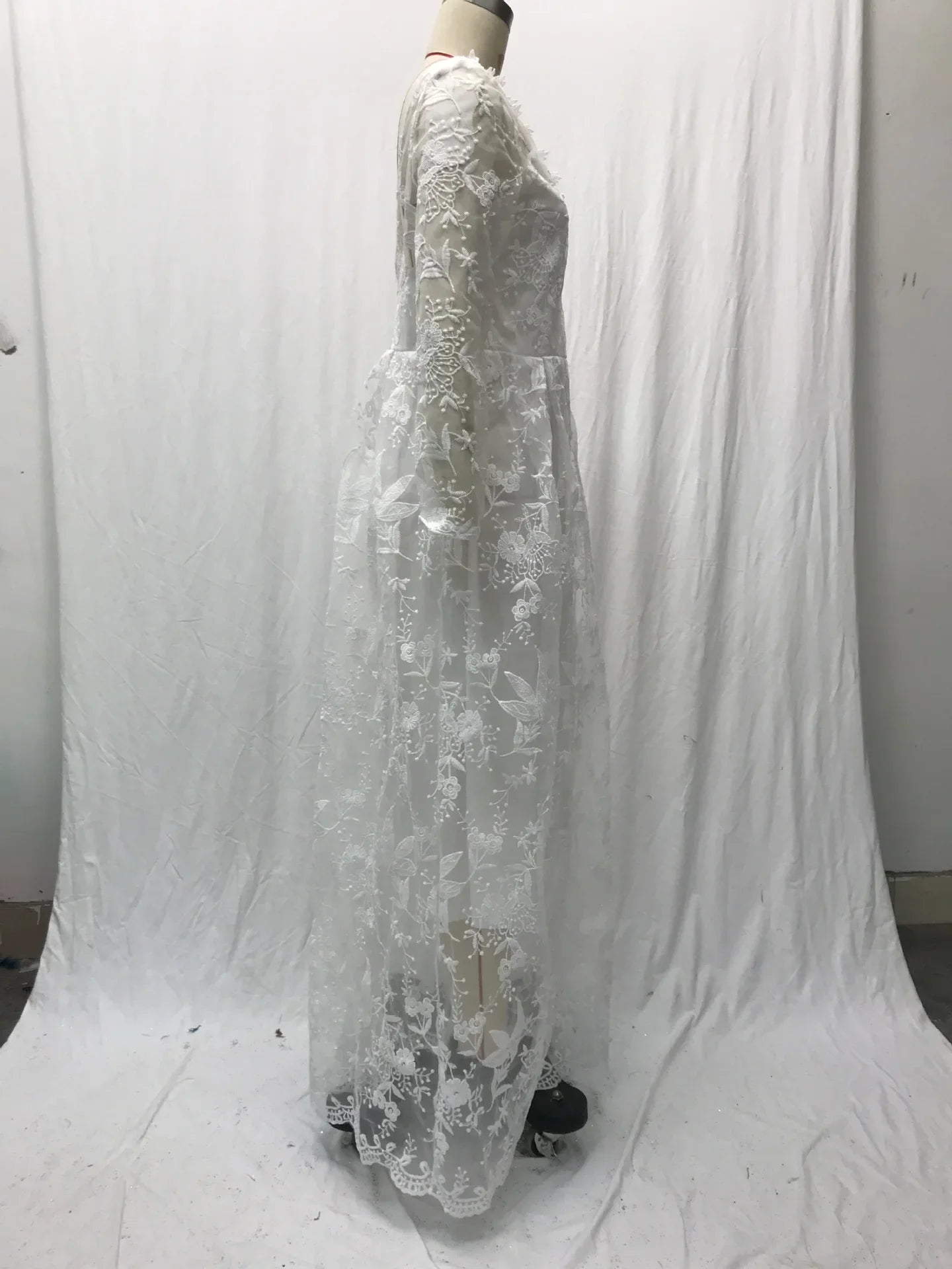 2025 New White Lace Long Sleeve One Shoulder Women's Dress Wedding Dress Evening Gown Elegant Classy Female Fashionable