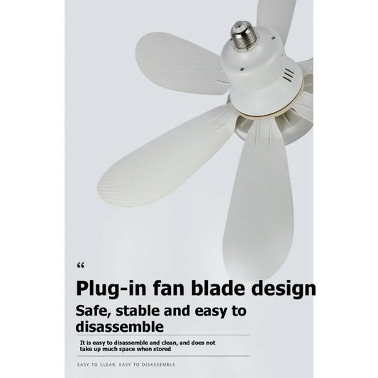 B89B-E27 Base 30W Ceiling Fan With Remote Control LED Light Intelligent Silent Fan For Bedroom And Living Room