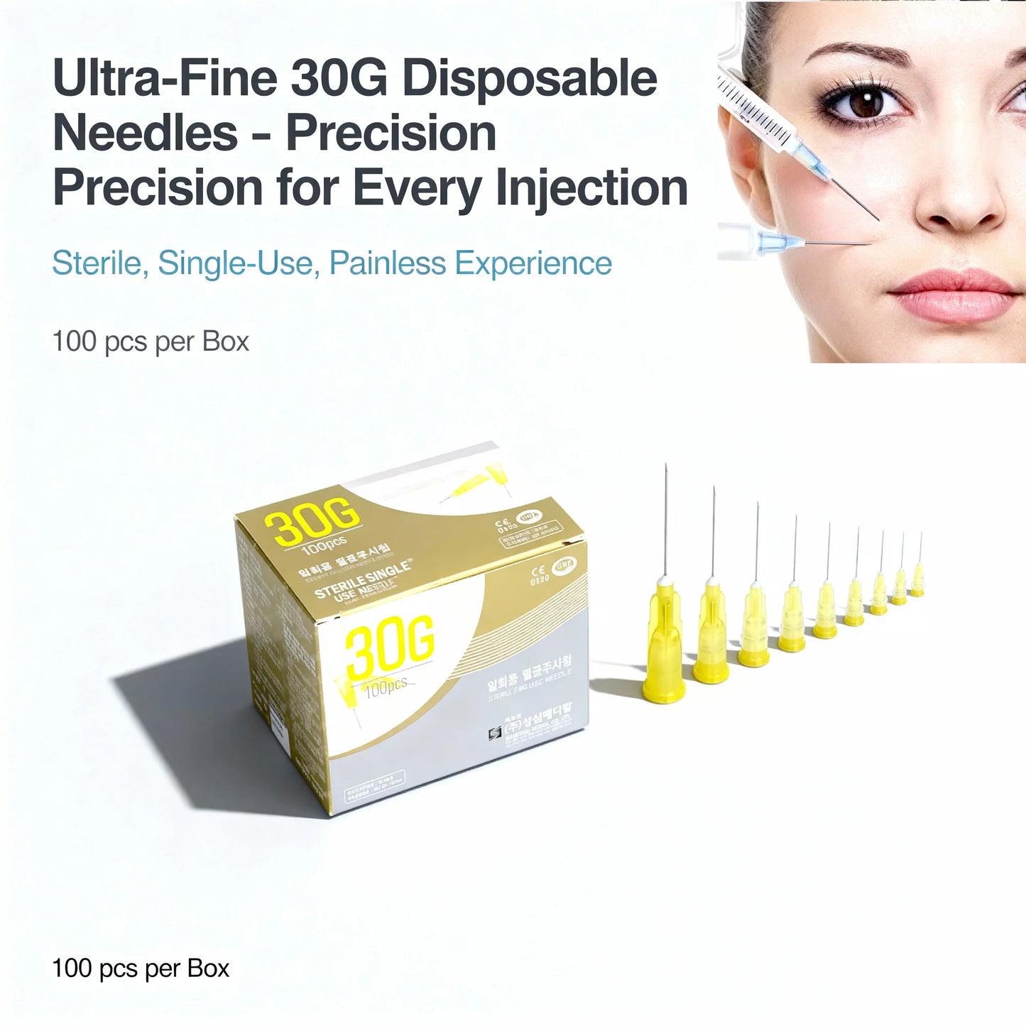 100pcs/Box 32G 4mm 6mm 13mm Painless Small Irrigator Needle Tip Eyelid Tool for Dental Syringes