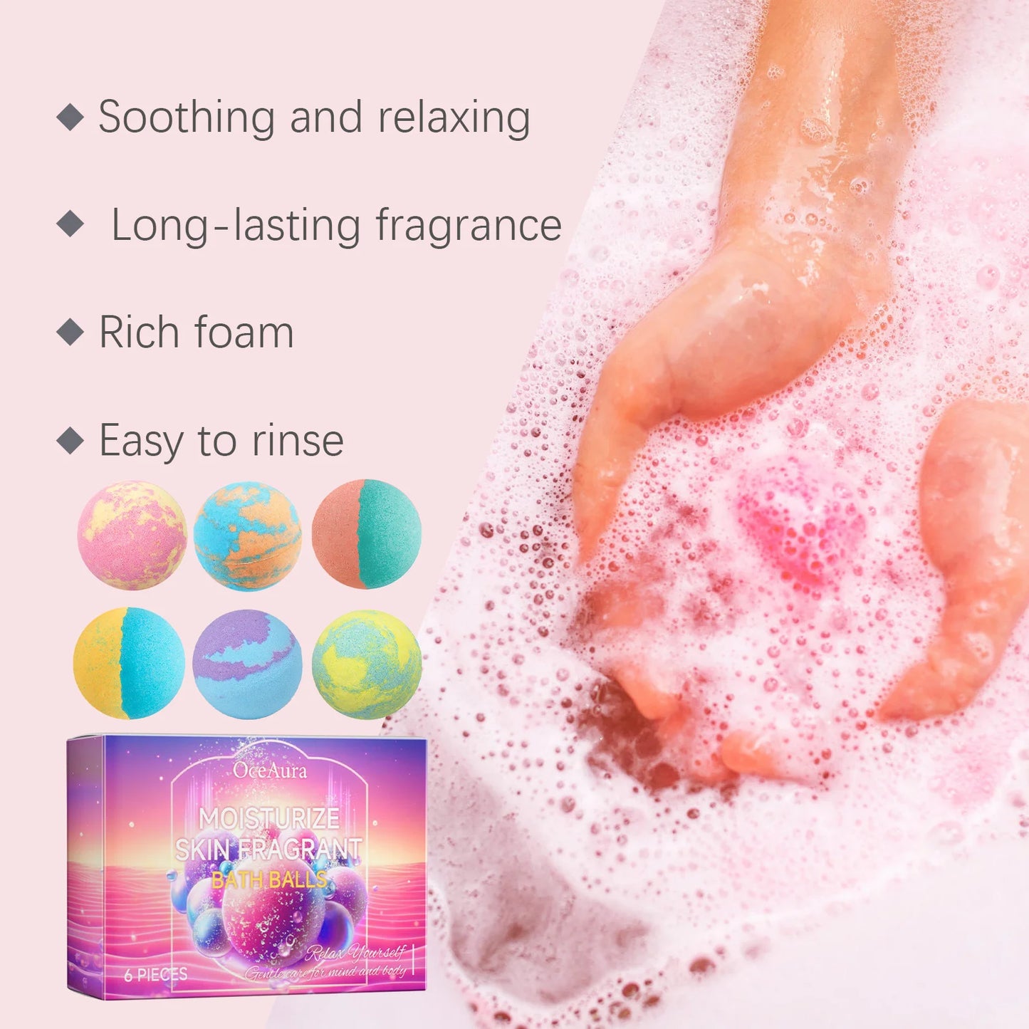 Moisturize Skin Fragrant Bath Balls Set Handmade Natural Bath Bomb Men Women Soothing Exfoliate Floating Bubble Self Care Gifts