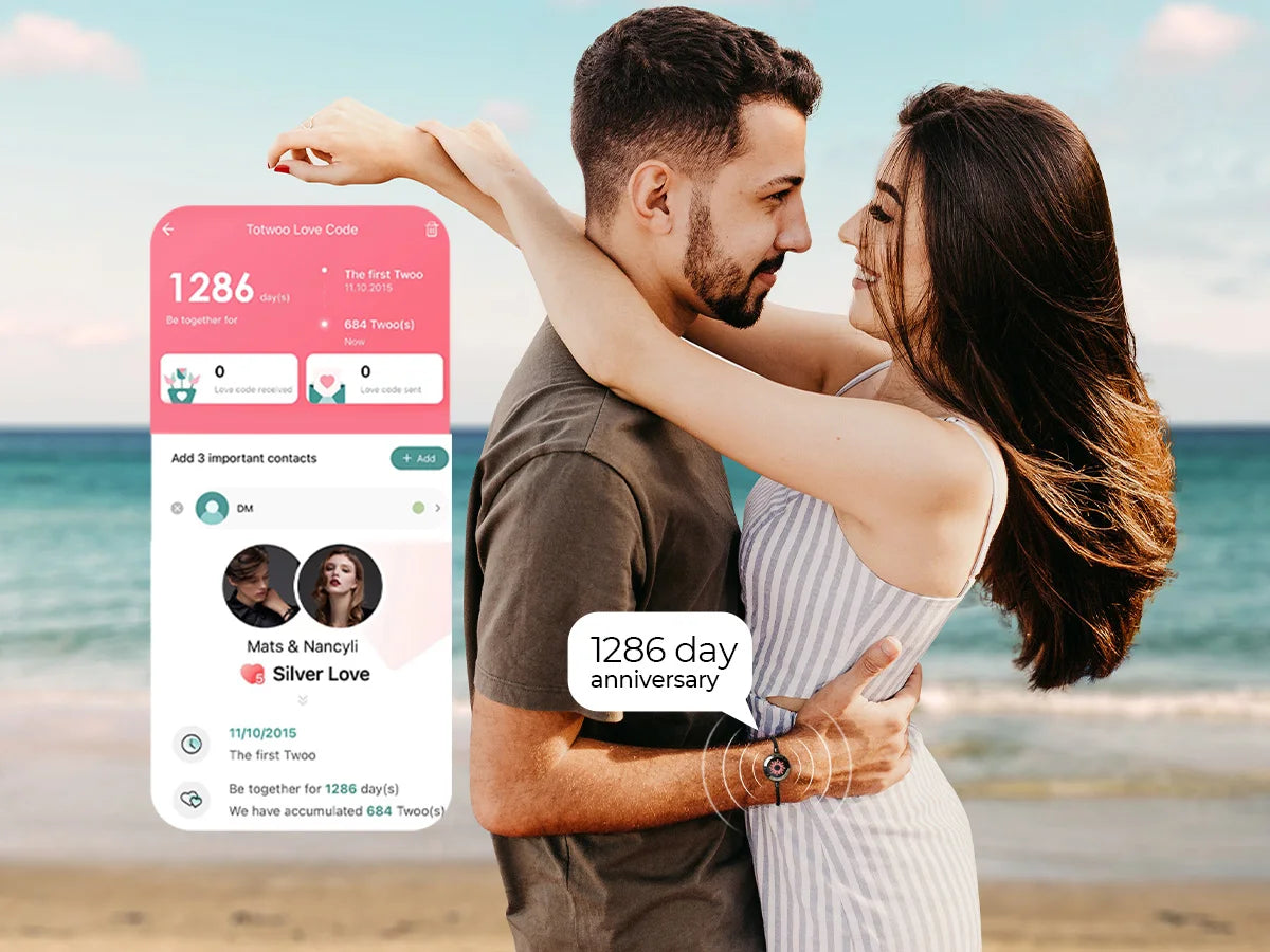Totwoo Touch Single Bracelet - Long Distance Touch Bracelet Light up and Vibration Relationship Love Baracelet Smart Jewelry