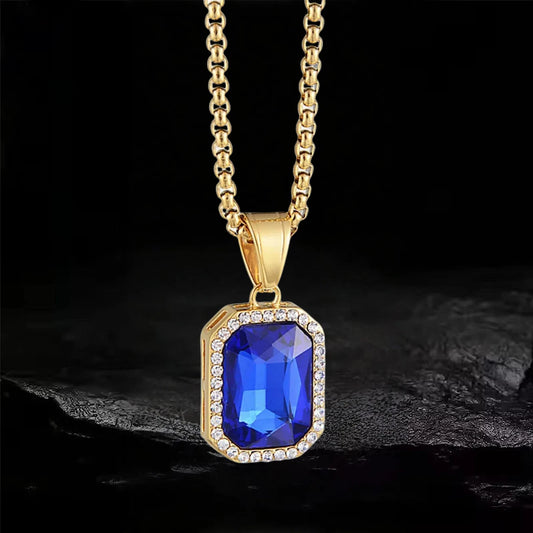 Hip Hop Iced Out Bling Square Pendant Gold Color Stainless Steel Rapper Party Necklace For Women Men Fashion Jewelry Gift 2025