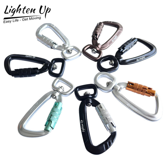 Safety Carabiner Clip Auto Locking 360 Rotational Hook 4KN Pull for Dog Leash Hammocks Backpacks Outdoor Climbing Accessories