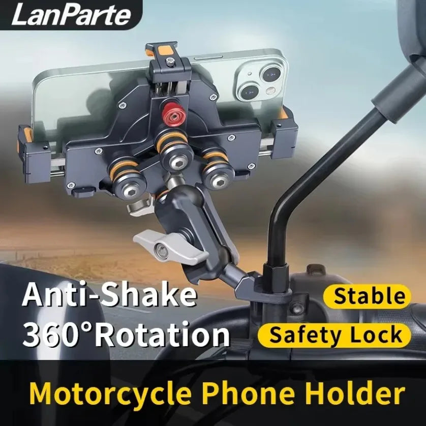 Motorbike Bicycle Bike Stand Metal Shockproof Motorcycle Phone Holder 4 Vibration Dampener 15W Wireless Charger Fast Charging