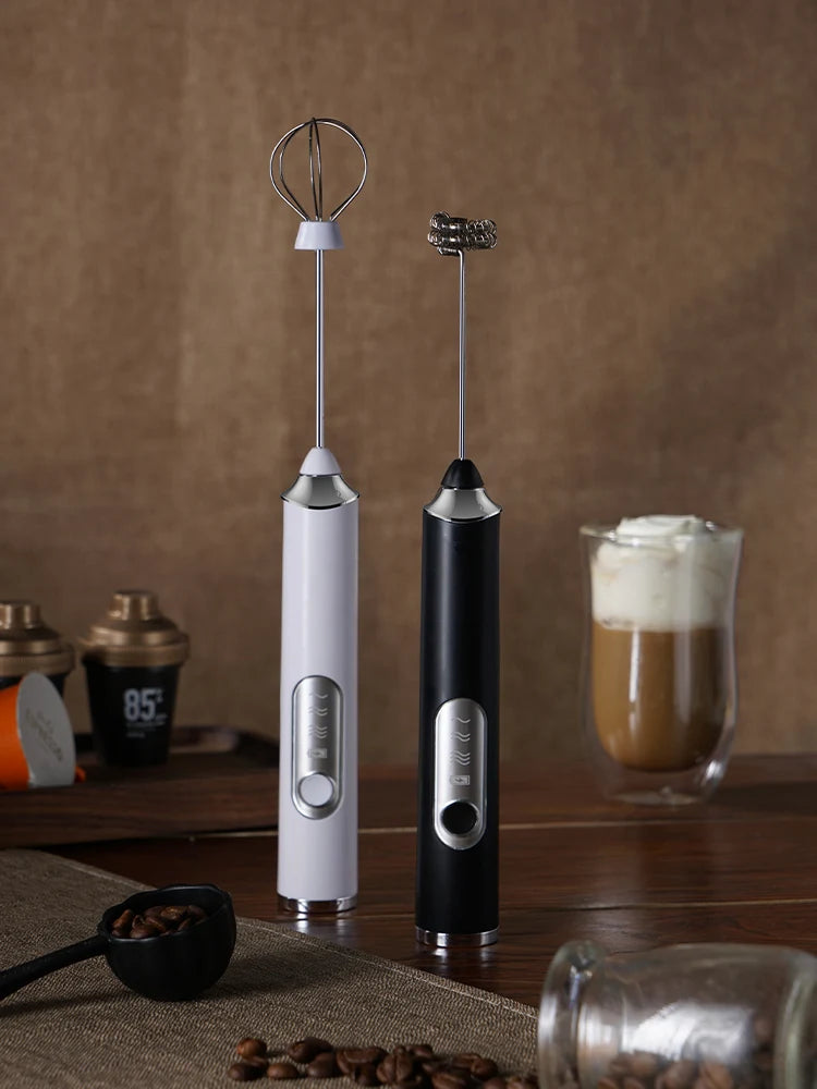 Handheld Wireless Double Stick Whisk, 3 Speed USB Rechargeable Electric Mixer for Coffee Milk Frother, Egg Beater & Custard Foam