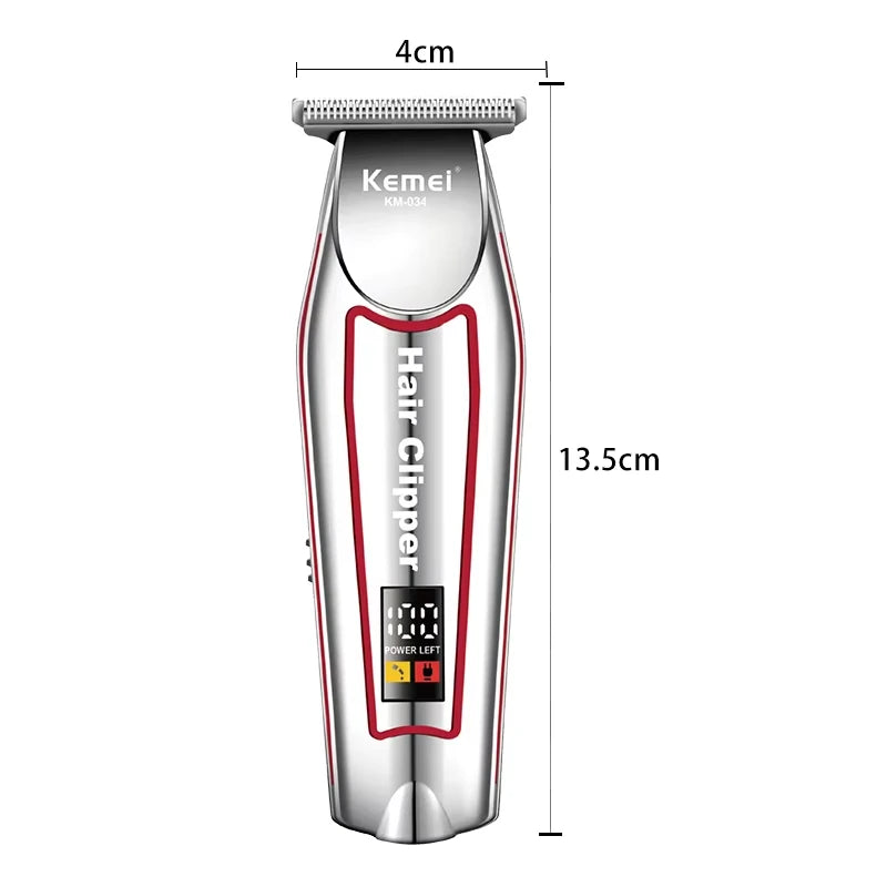 Kemei KM-034 Professional Hair Trimmer Men's Electric Beard Trimmer LCD Display Hair Clipper Haircut Set