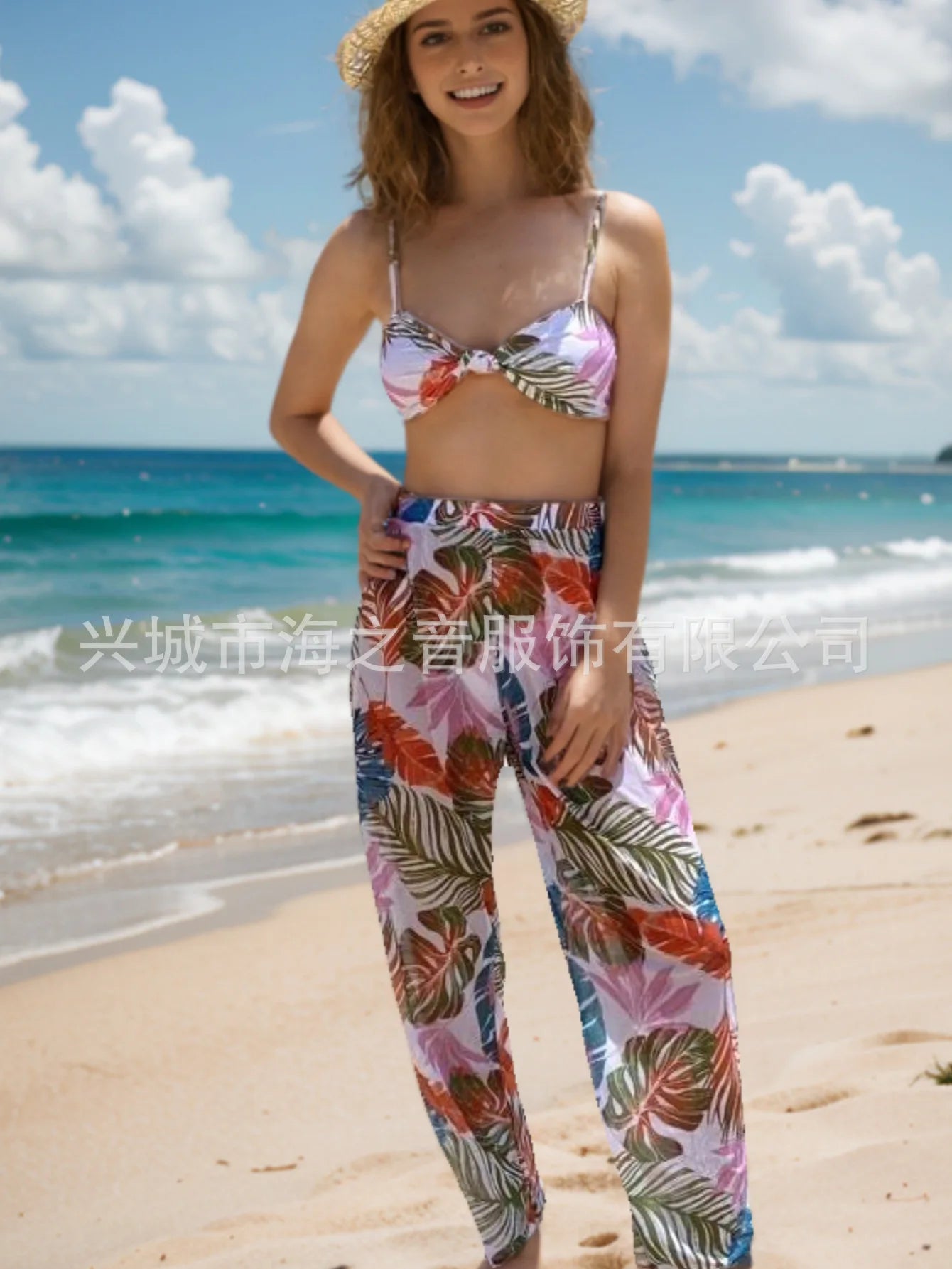 New Swimwear Sexy Bikini Mesh Trousers Three-piece Split Women's Swimsuit