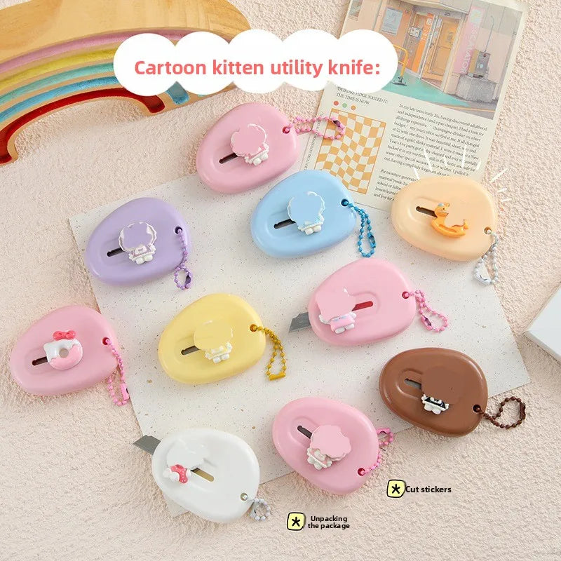 Creative Utility Knife,Unpacking Artifact Express KnifeCute Wallpaper Tools Cartoon Student Handmade Paper Knife Cultural Goods