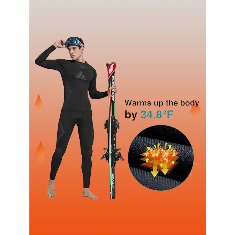 Outdoor Skiing Quick-drying Clothes Running Jumping Skiing Sportswear Moisture-wicking Thermal Underwear Functional Set