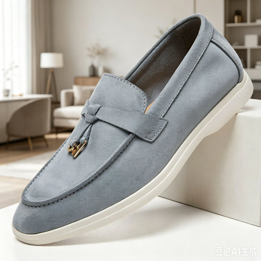 Men Suede Tassel Loafers Slip On Flat Sole Lightweight Non Slip Daily Office Driving Footwear 2026 New Desai