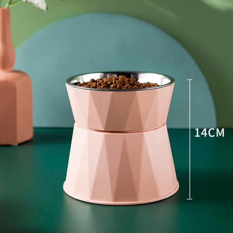 Stainless Steel Cat Bowl High Foot Dog Bowl Neck Protector Cat Food Water Bowl Anti-overturning Feeding Dish Pet Eating Dishes