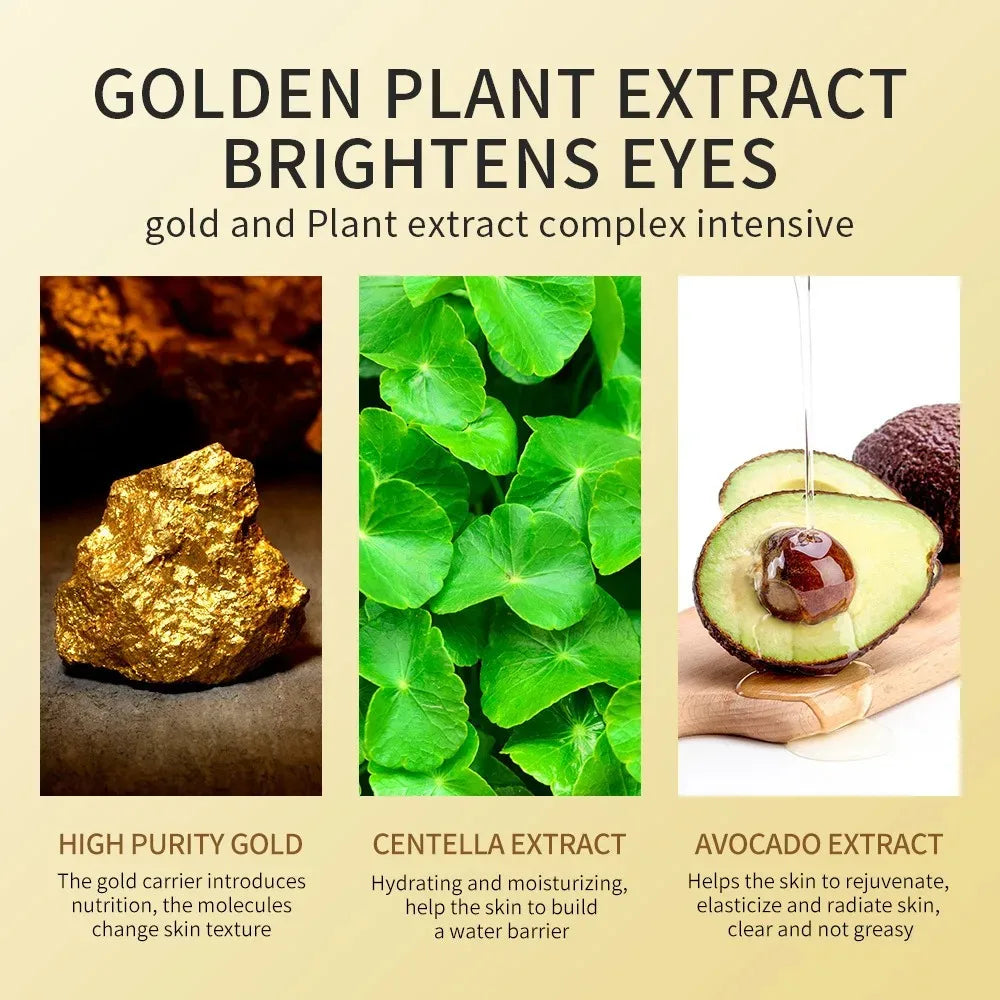 60pcs/120pcs Avocado Golden Collagen Eye Mask Anti Dark Circles Removal Eye Bags Moisturizing Firming Eye Patches Skin Care