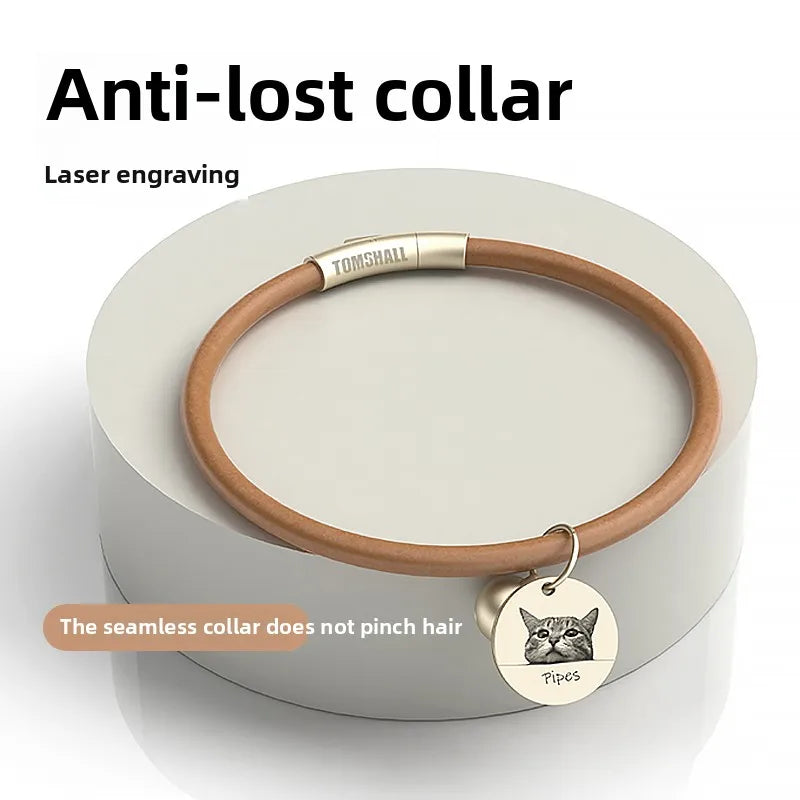 Custom Lettering Leather Cat Collar Katten Accessories Small Dog Collar and Tag Set  Collares Para Gatos Dogs Accessories